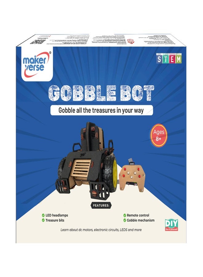 MakerVerse GobbleBot | DIY Electronic Robot Kit | Robot with Remote Control | Science Project for Age 8, 9, 10, 11, 12, 13, 14 (Wood) for Boys & Girls for Boys and Girls - Image 2